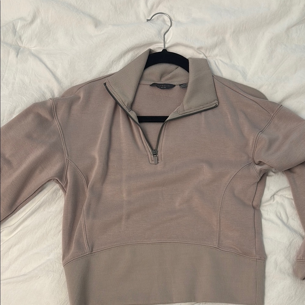 Beige Quarter-Zip Pullover